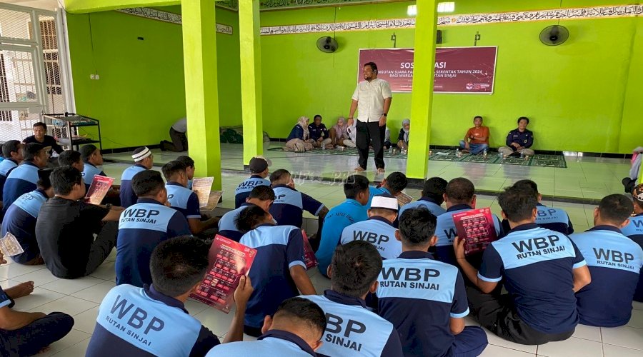Pastikan Hak Pilih Warga Binaan, Rutan Sinjai Gandeng KPU Sinjai Sosialisasikan Pilkada 2024