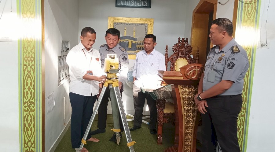 Lapas Pangkalpinang Gandeng Kemenag Lakukan Kalibrasi Ulang Arah Kiblat