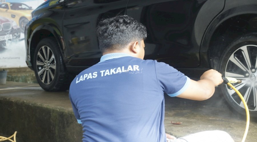 Pencucian Mobil SAE Lapas Takalar, Maksimalkan Pembinaan Kemandirian
