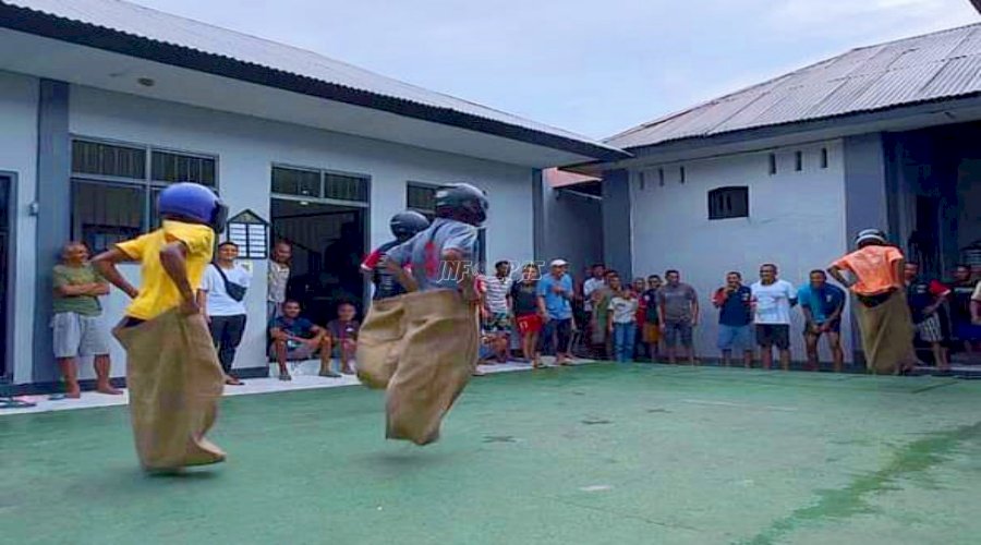 Keseruan Lomba Rias dan Balap Karung Lapas Wahai Tutup Porsenikab di Lapas Wahai