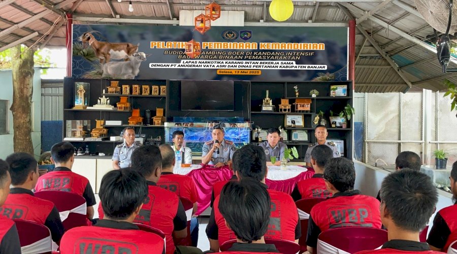 Warga Binaan Lapas Narkotika Karang Intan Jalani Pelatihan Ternak Kambing Boer