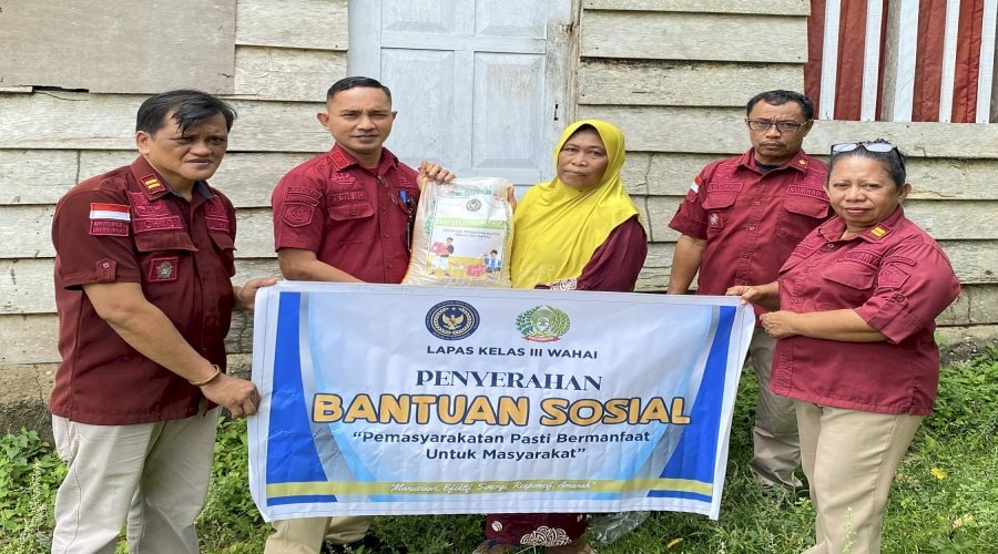 Peduli Masyarakat Kurang Mampu, Lapas Wahai Kembali Bagikan Bansos