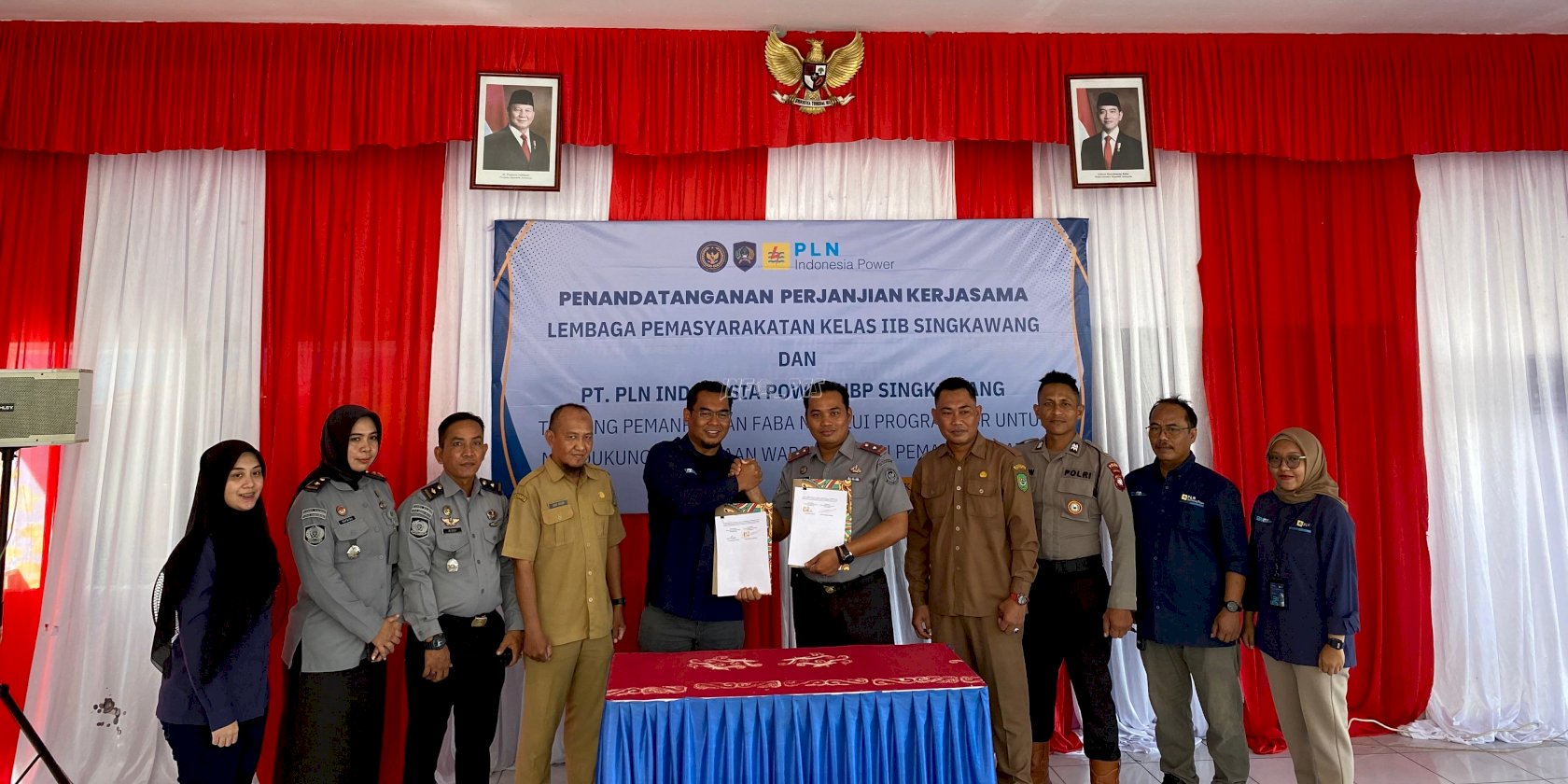 Lapas Singkawang dan PT PLN Indonesia Power UBP Singkawang Sepakati PKS dan Resmikan Produksi Batako FABA