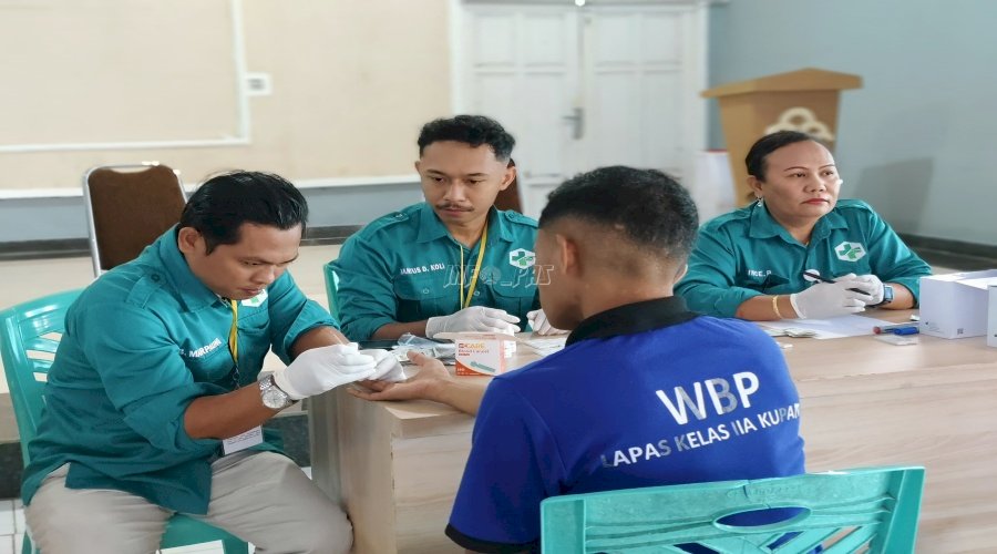 Lapas Kupang Gandeng Puskesmas Oesapa Lakukan Skrining HIV/AIDS bagi 188 Warga Binaan