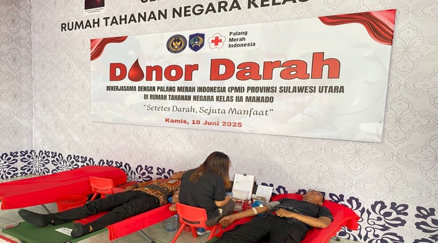 Rutan Manado Gelar Donor Darah bersama PMI Sulut