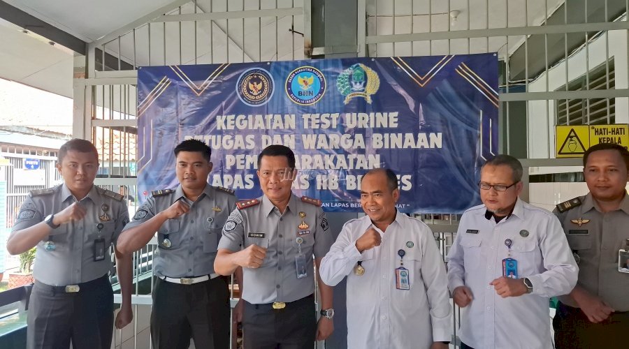 Lapas Brebes dan BNNK Tegal Gelar Tes Urine bagi Petugas dan Warga Binaan