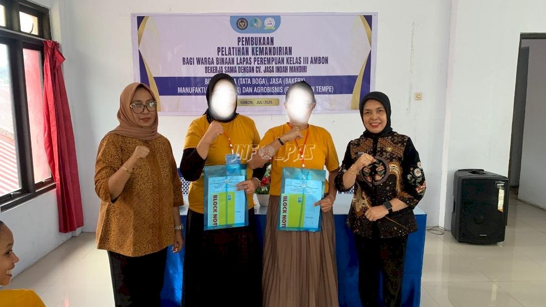 Bekali Warga Binaan, Lapas Perempuan Ambon Gelar Pelatihan Empat Bidang Kemandirian
