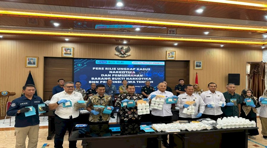 Hadiri Pemusnahan Barang Bukti Narkoba, Kakanwil Ditjenpas Jateng Komitmen Perangi Narkoba