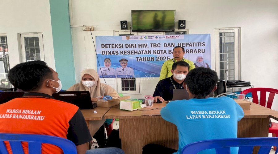 Lapas Banjarbaru Gandeng Dinkes Banjarbaru dan Puskesmas Cempaka, 213 Warga Binaan Jalani VCT Mobile