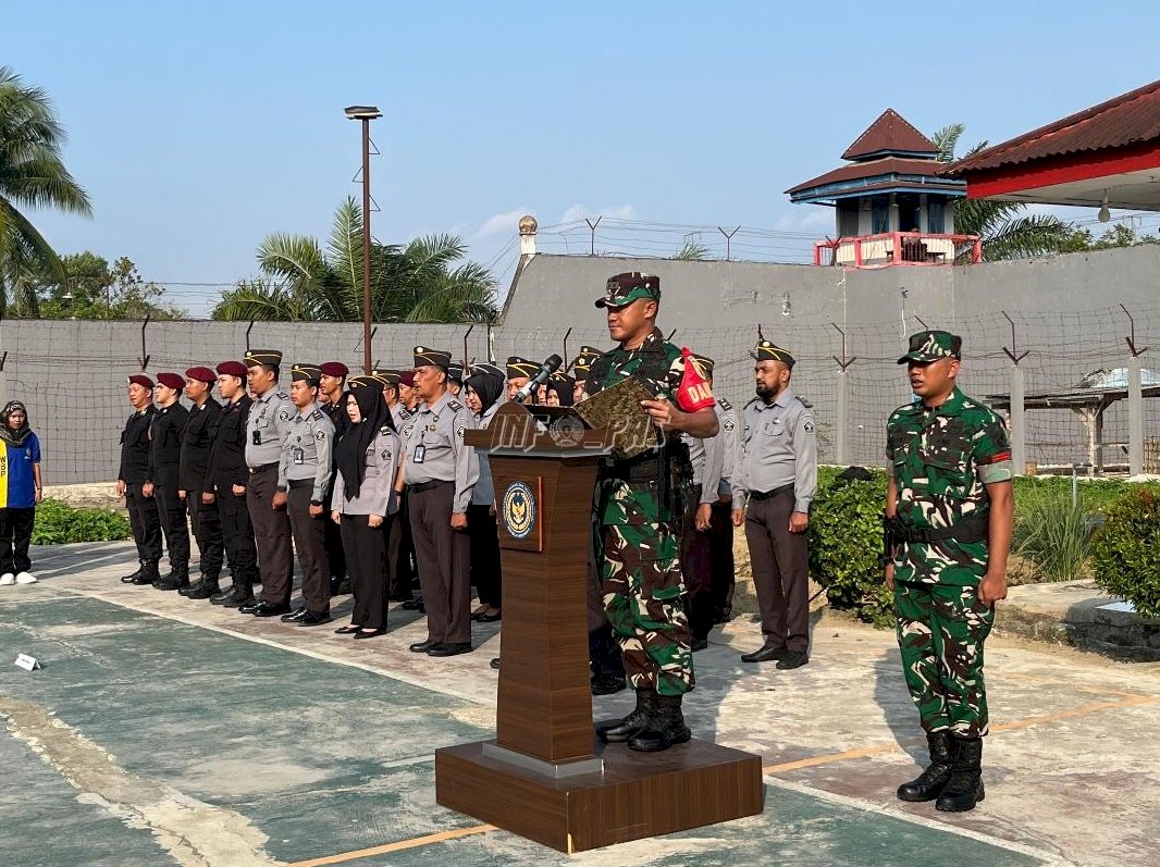 Lapas Muara Bungo Upacara Bersama Dandim, Tanamkan Semangat Kebangsaan Warga Binaan