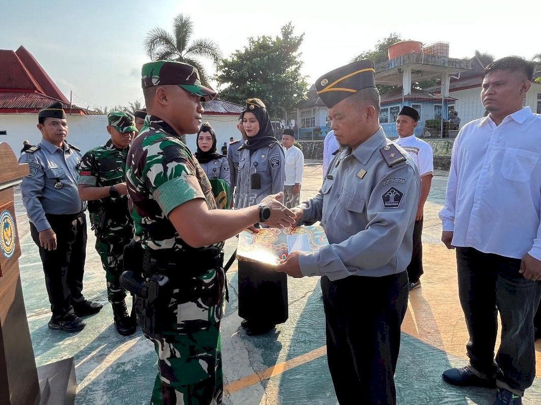 Lapas Muara Bungo Upacara Bersama Dandim, Tanamkan Semangat Kebangsaan Warga Binaan