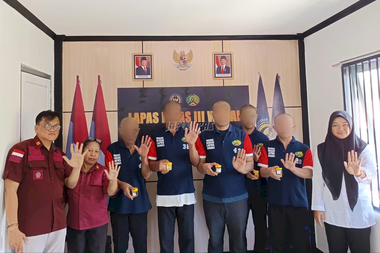 Cegah Narkoba, Lapas Wahai Tes Urine Narapidana Baru