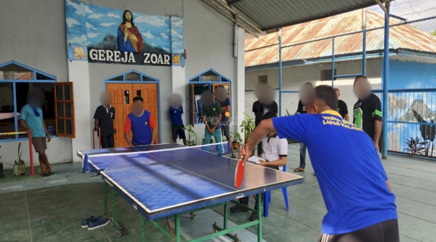 Gelar Lomba Tenis Meja, Warga Binaan Lapas Kalabahi Tunjukan Semangat Sportivitas