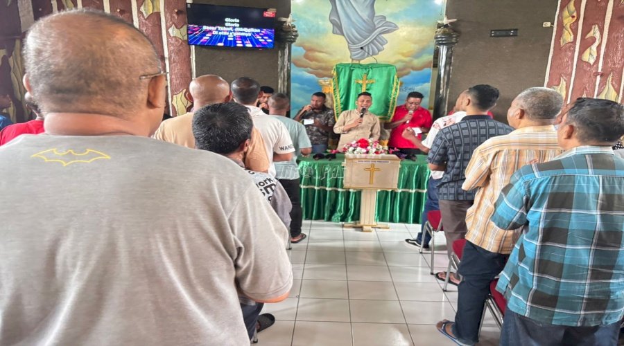 Ibadah Bersama Jemaat Gereja Waiheru, Rutan Ambon Teguhkan Iman Warga Binaan