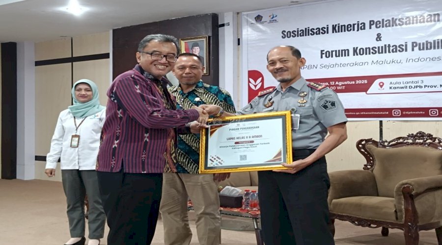 Lapas Ambon Raih Peringkat III MATRA Ketegori Kinerja Pelaksanaan Anggaran