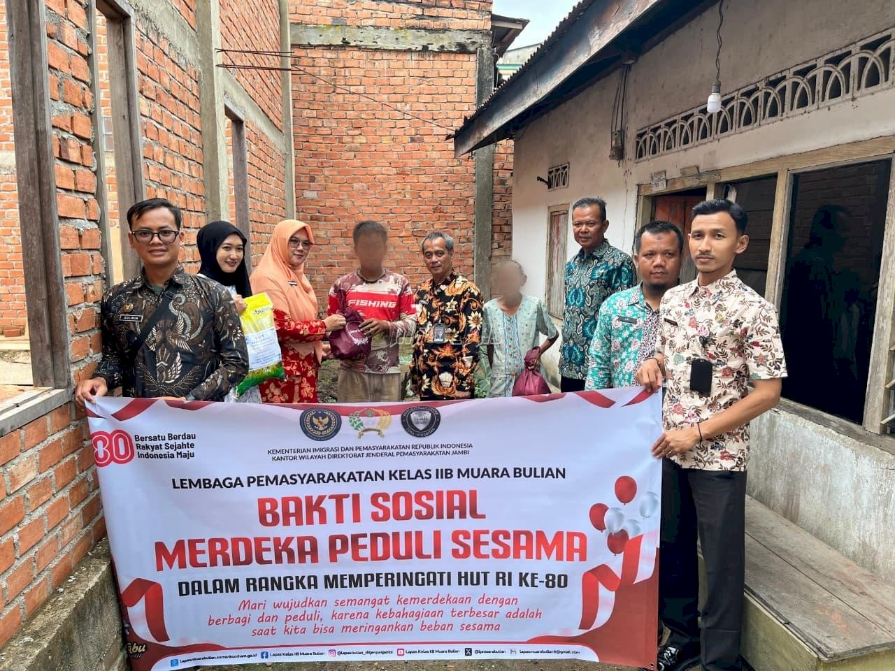 Lapas Muara Bulian Tebar Kepedulian Lewat Bakti Sosial HUT Ke-80 RI