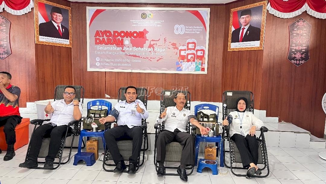 Semarakkan HUT Ke-80 RI, Lapas Perempuan Ambon Ikuti Aksi Donor Darah
