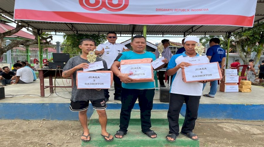 Lapas Muara Tebo Bagikan Hadiah kepada Pemenang Pekan Olahraga Warga Binaan