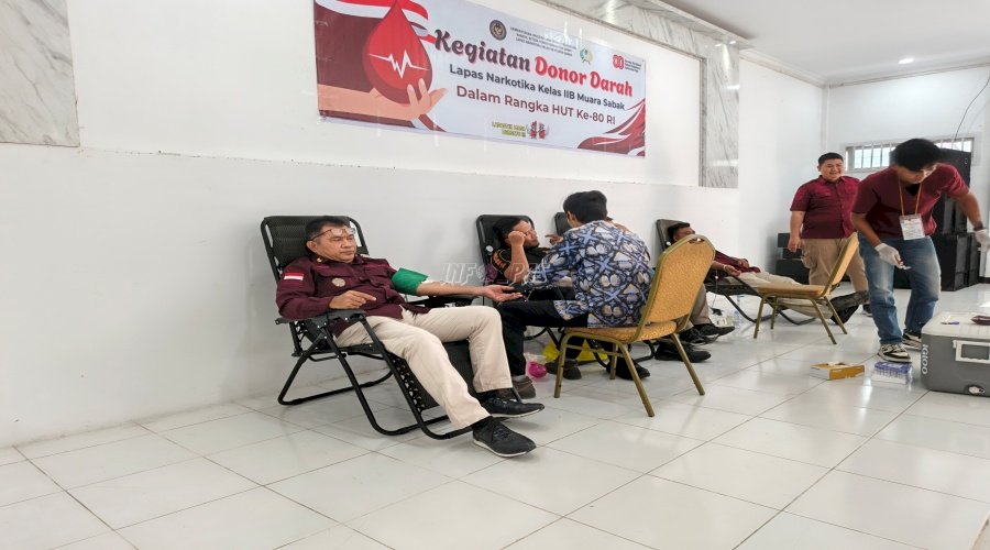 Gandeng PMI Prov. Jambi, Lapas Narkotika Muara Sabak Gelar Kegiatan Donor Darah
