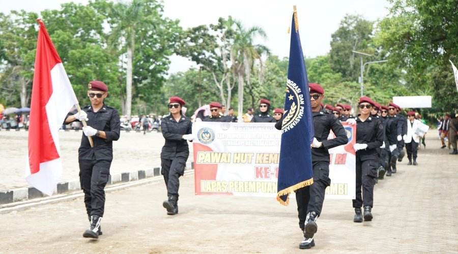 Lapas Perempuan Jambi Meriahkan Pawai Pembangunan di Kab. Muaro Jambi