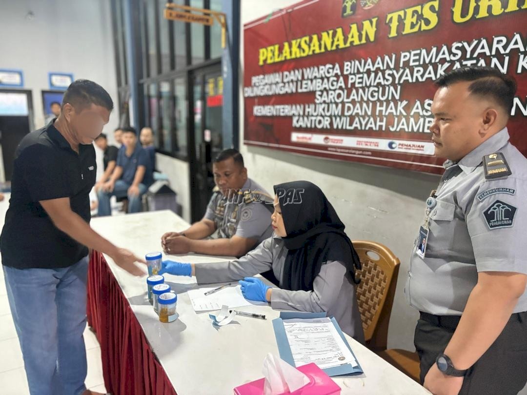 Komitmen Berantas Narkoba, Lapas Sarolangun Tes Urine Petugas & Warga Binaan