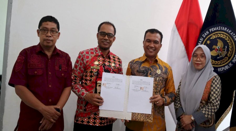Bapas Makassar Sepakati PKS dengan Desa Temappadduae terkait Pidana Kerja Sosial