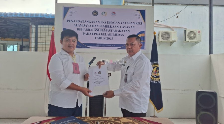 LPKA Medan dan Yayasan Kiki Alam Jaya Resmikan Layanan Rehabilitasi