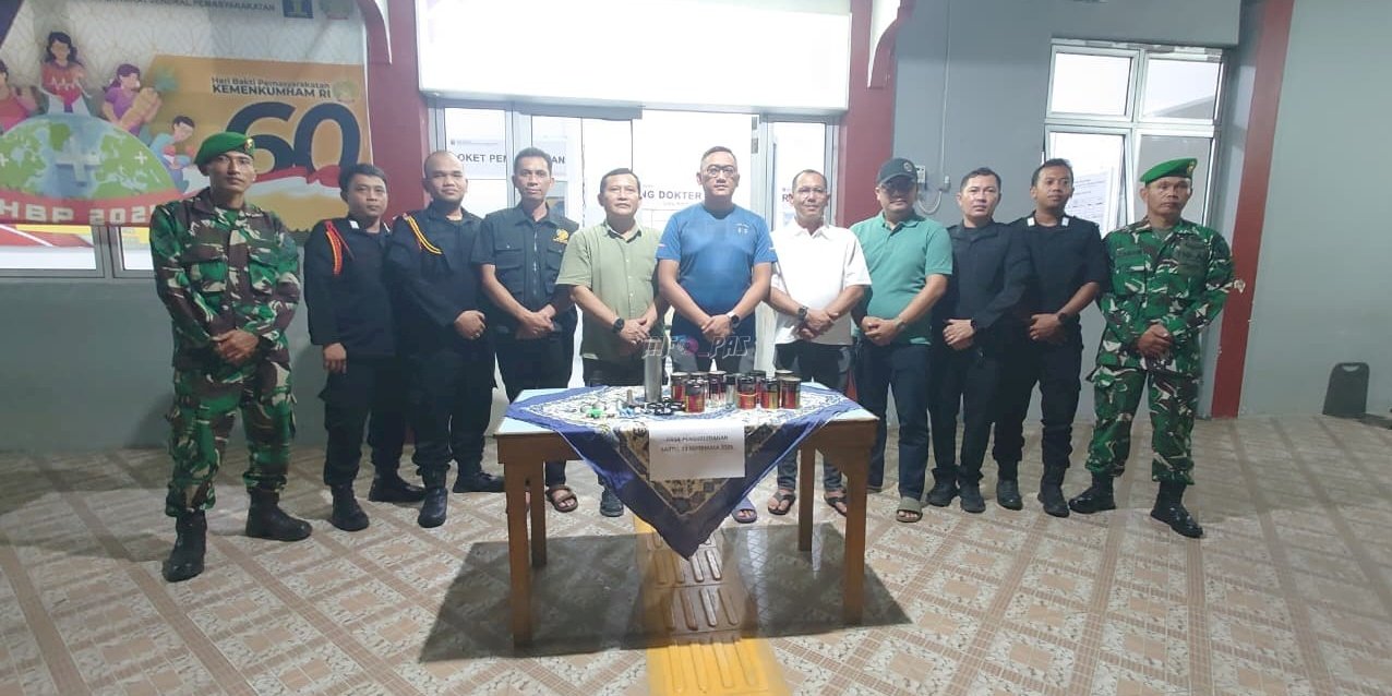 Gandeng Koramil Taman Sari, Kanwil Ditjenpas Babel Geledah Blok Hunian dan Tes Urine di Lapas Narkotika Pangkalpinang