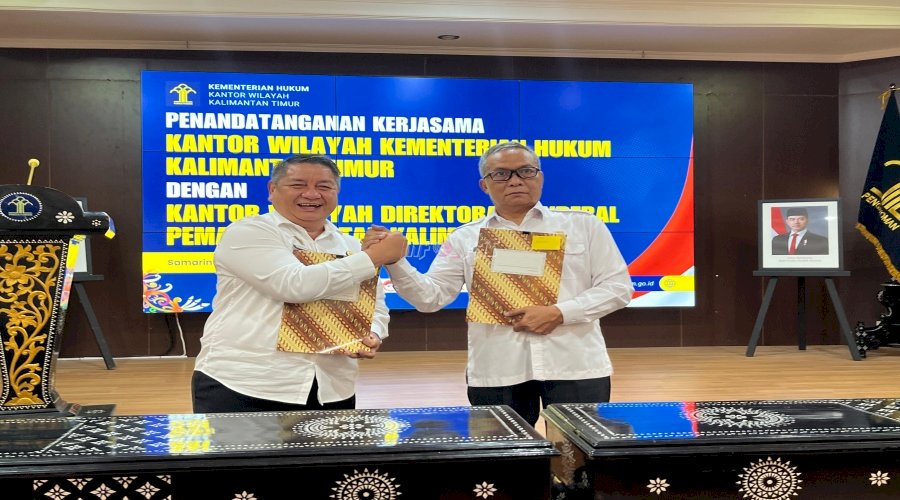 Wujudkan Pelayanan Hukum Prima, Kanwil Ditjenpas Kaltim Sepakati PKS dengan Kanwil Kemenkum Kaltim