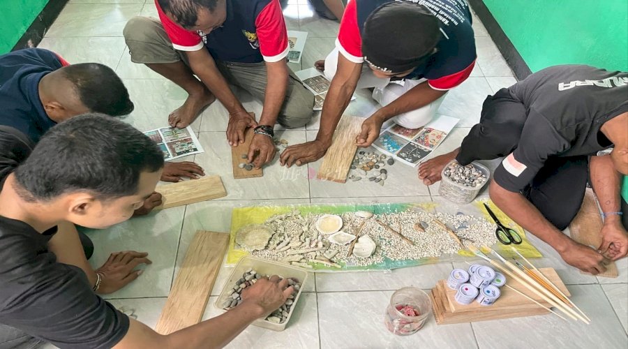 Asah Kreativitas, Warga Binaan Lapas Wahai Belajar Autodidak Kerajinan Pebble Art