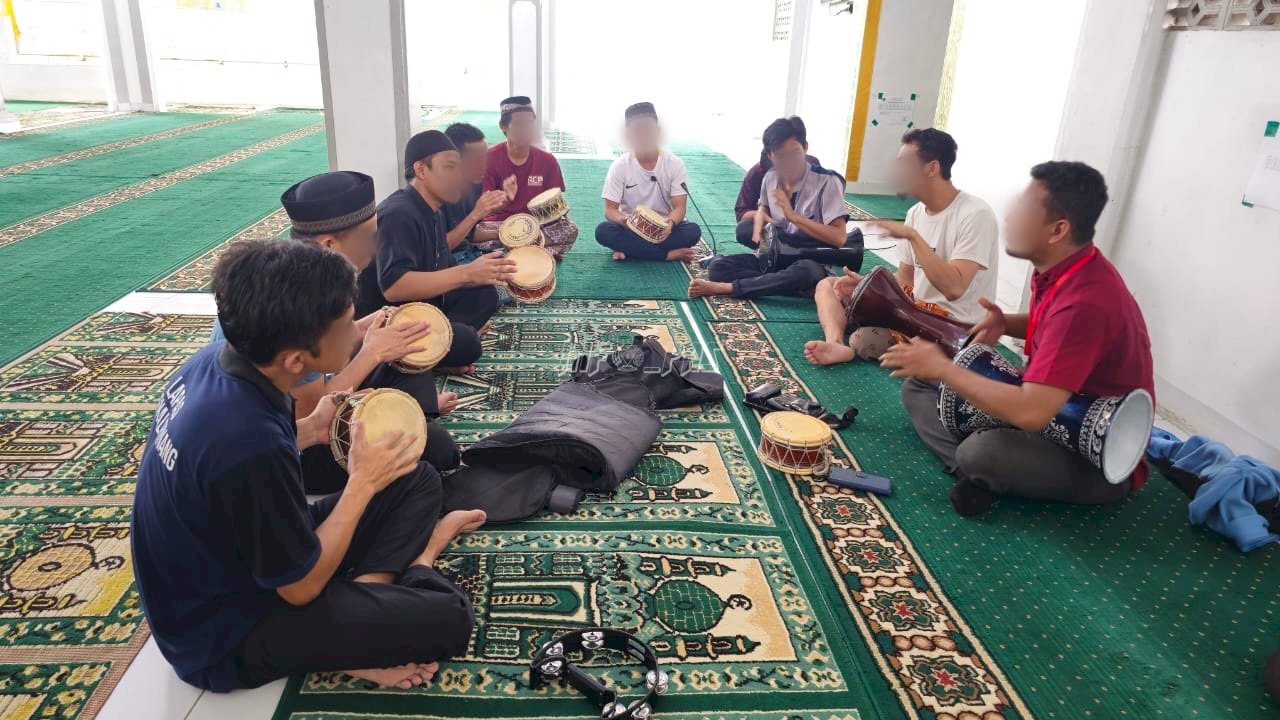 Irama Marawis Menggema di Lapas Pangkalpinang, Warnai Pembinaan Islami