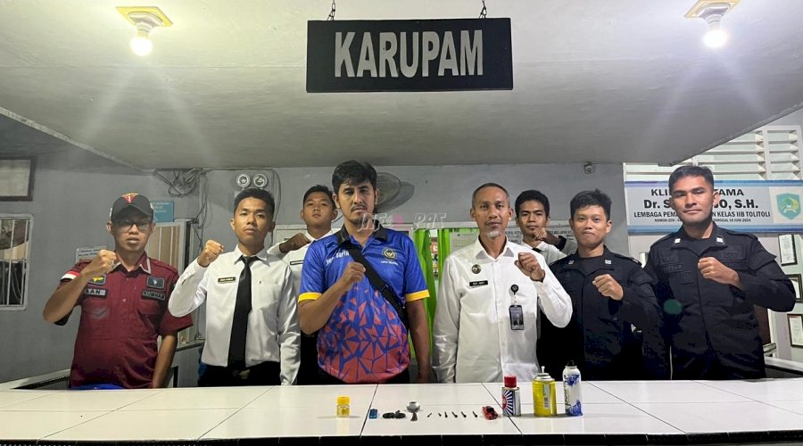 Lapas Tolitoli Gelar Razia di Blok Hunian, Sita Sejumlah Barang Terlarang
