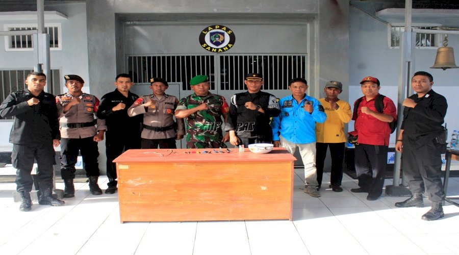 Lapas Sanana Gelar Penggeledahan Gabungan bersama TNI dan Polri