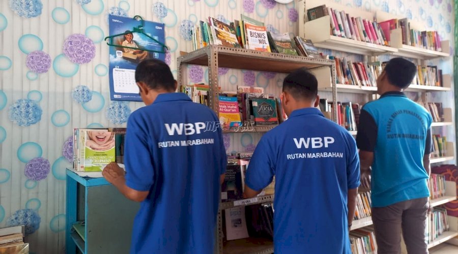 Budayakan Literasi, Warga Binaan Rutan Marabahan Aktif Membaca di Perpustakaan