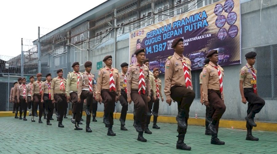 Lapas Medan Gelar Latihan Bersama Pramuka Gudep 14.1387 dengan Kwarran Helvetia