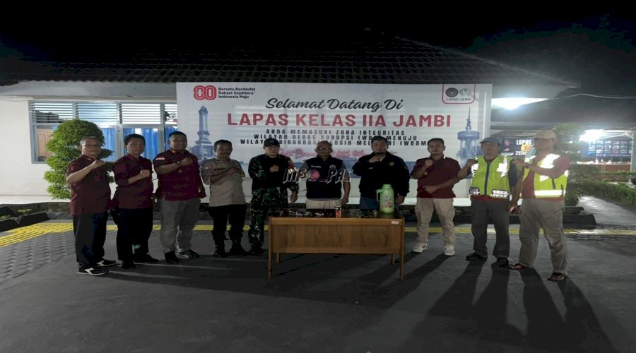 Lapas Jambi Gelar Razia Malam Bersama APH