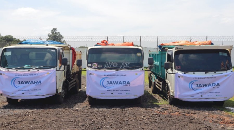 Perdana dalam Sejarah, Jawara Beton Lapas Kelas I Tangerang Kirim 44 Ribu Paving Blok ke Pasar Komersial 