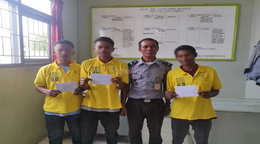 Warga Binaan Sejahtera, Lapas Namlea Bagikan Premi Hasil Pertanian