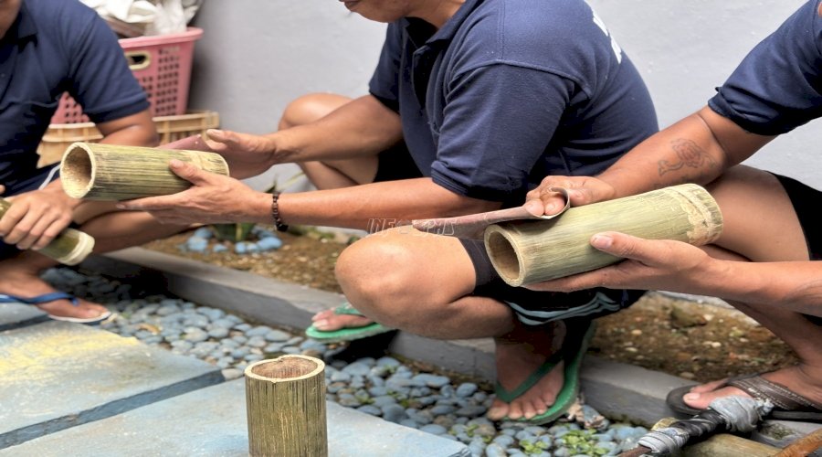 Warga Binaan Rutan Tanjung Manfaatkan Bambu untuk Produksi Asbak