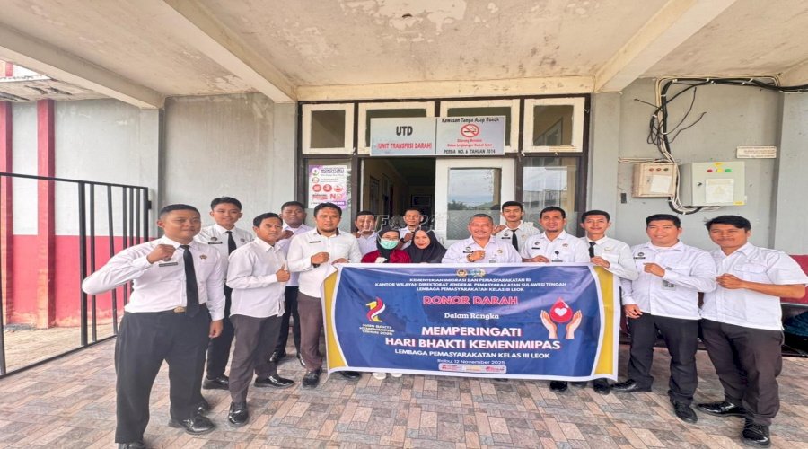 Semangat Hari Bakti Kemenimipas, Lapas Leok Donorkan Darah untuk Sesama