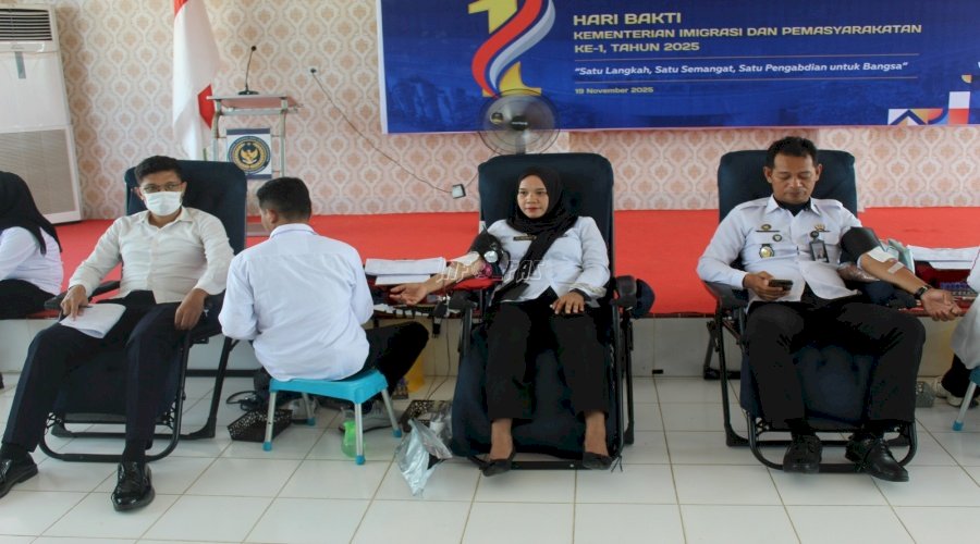 Kanwil Ditjenpas Sultra Gelar Kegiatan Donor Darah dan Pemeriksaan Kesehatan Petugas 
