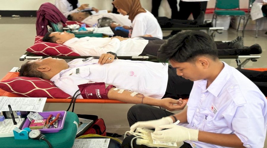 Semarak Hari Bakti Kemenimipas, Kanwil Ditjenpas Kalteng Gelar Kegiatan Donor Darah 