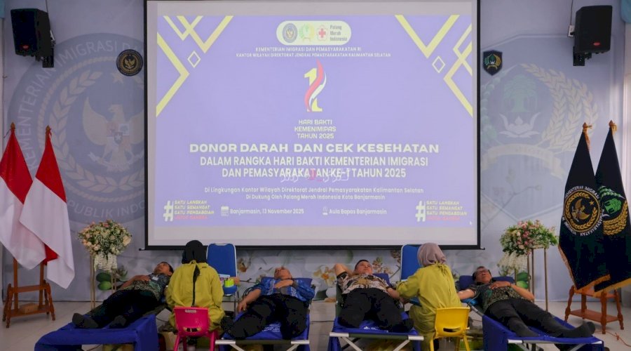 Hari Bakti Kemenimipas, Kanwil Ditjenpas Kalsel Gelar Donor Darah dan Pemeriksaan Kesehatan