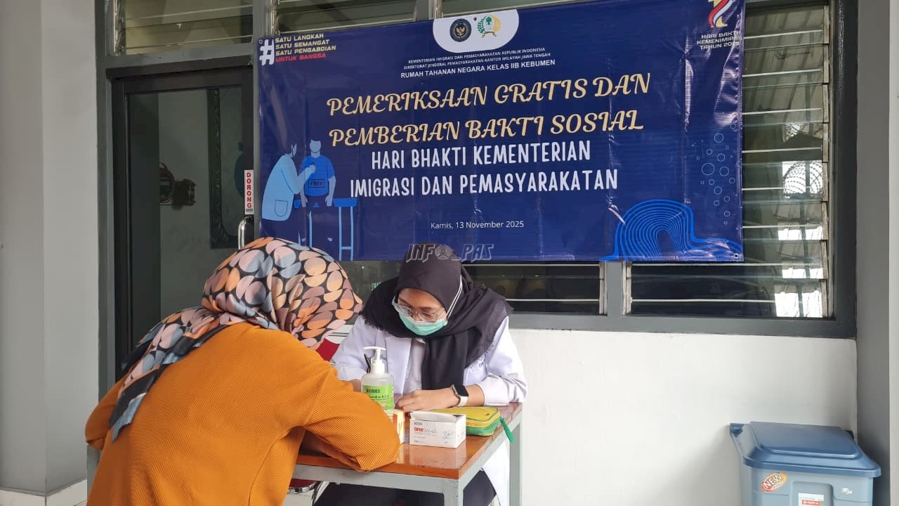 Sambut HUT Kemenimipas, Rutan Kebumen Hadirkan Layanan Kesehatan Gratis bagi Keluarga Warga Binaan