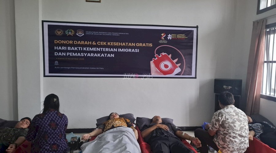 Lapas Perempuan Palu Sukseskan Donor Darah dan Cek Kesehatan Gratis bagi Warga Binaan dan Masyarakat
