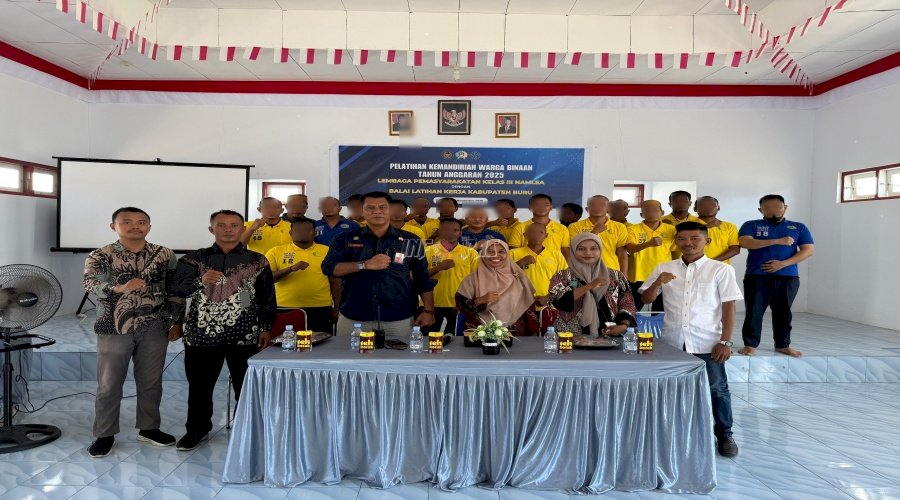Bekali Keterampilan Warga Binaan, Lapas Namlea dan BLK Kab. Buru Gelar Pelatihan Kemandirian Bersertifikat