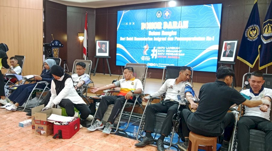 Kegiatan Donor Darah Warnai Rangkaian Hari Bakti Kemenimipas di Kanwil Ditjenpas Kaltim