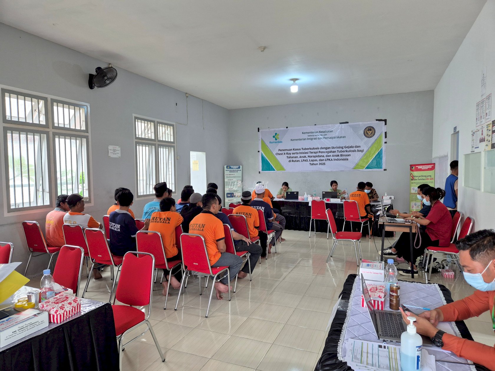 Skrining Massal TBC di Rutan Donggala, Ratusan Warga Binaan Jalani Pemeriksaan CXR