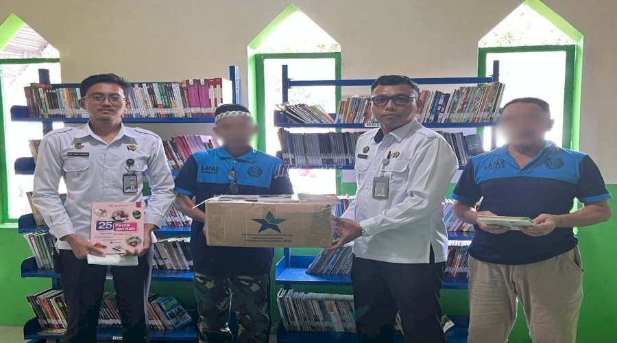 Perkuat Literasi, Lapas Takalar Terima 100 Buku dari Perpustakaan Nasional untuk Warga Binaan