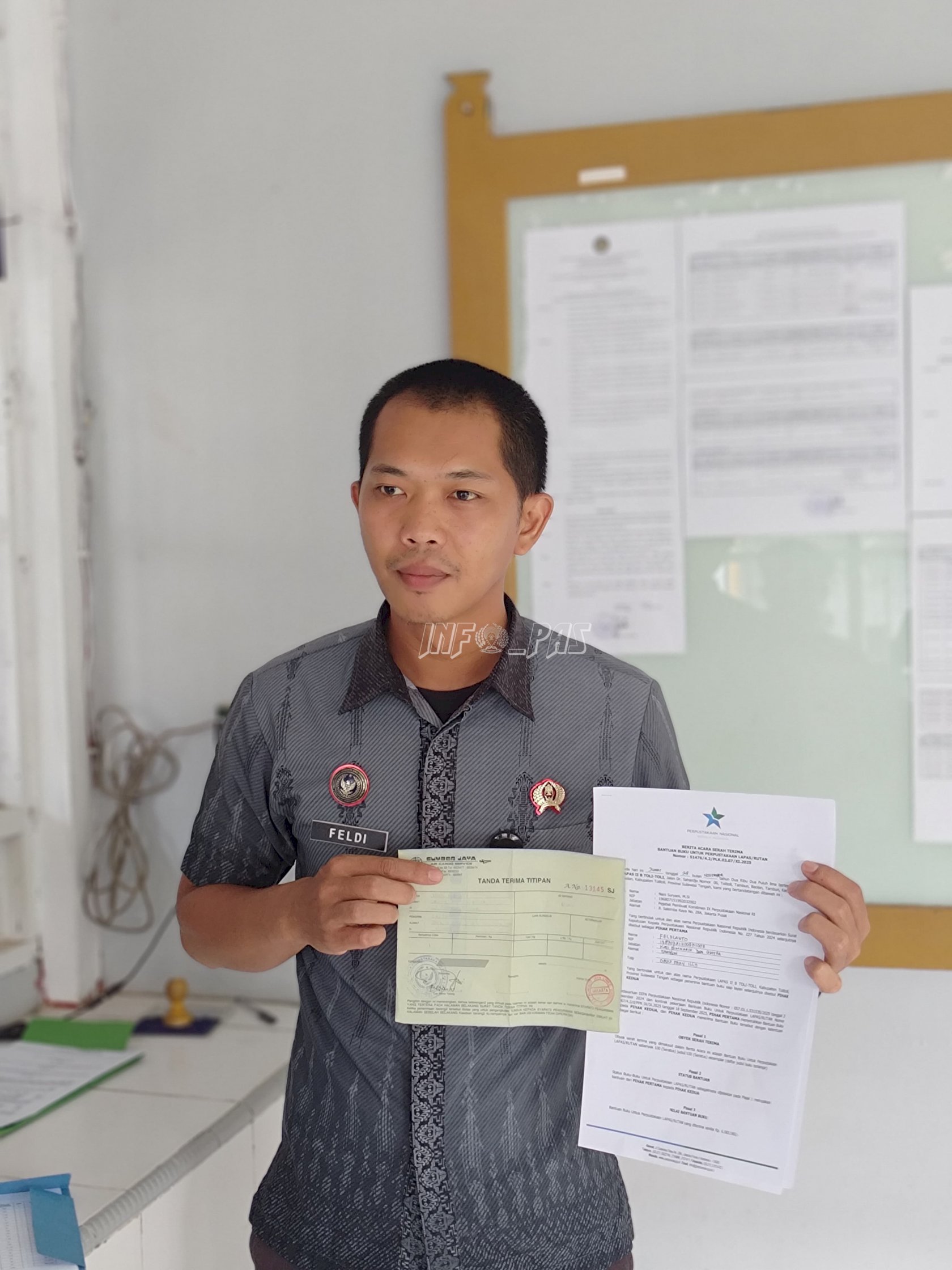 Lapas Tolitoli Terima 100 Buku dari Perpusnas RI